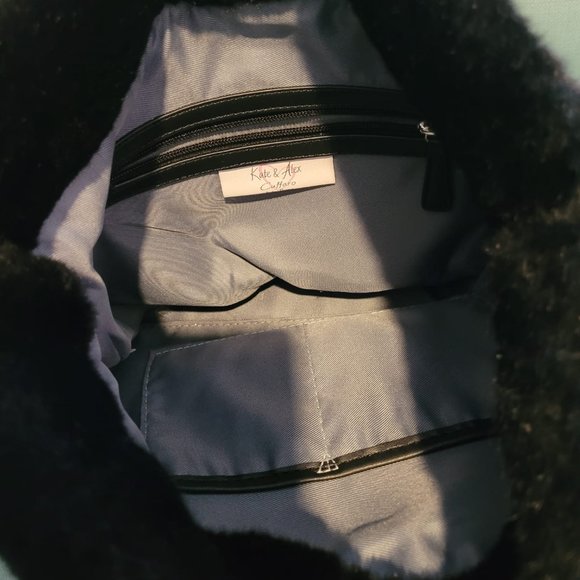 Black faux fur hobo bag - Picture 2 of 2